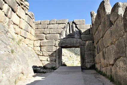 Stone Lion Gate entrance to the Mycenea