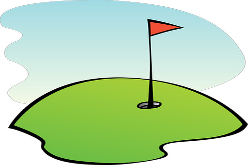 Clipart of golf hole with putting green and flag